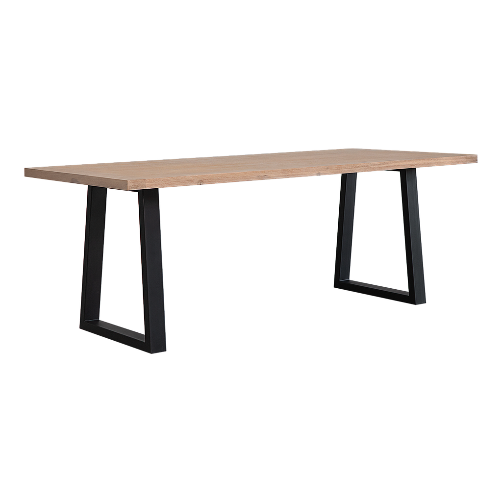 JADE - Dining table L200 x W90 - Matt black and Toffee