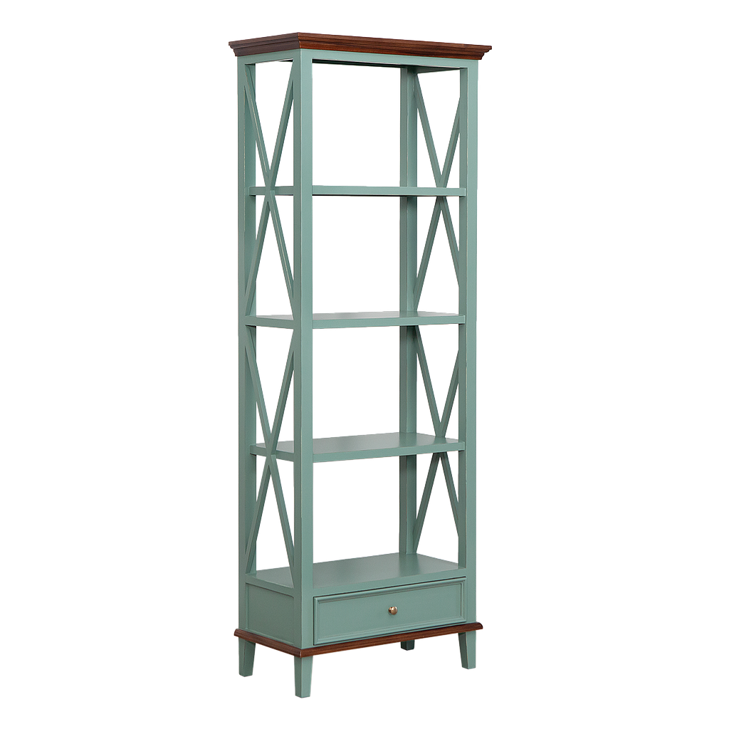 DAPHNEE - Bookcase L70 x H190 - Brocante mint and Washed antic