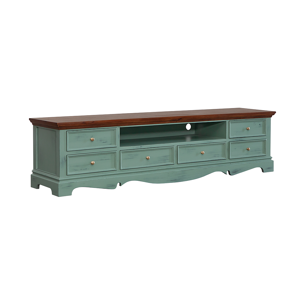 HELENA - TV stand L200 - Patina mint and Washed antic