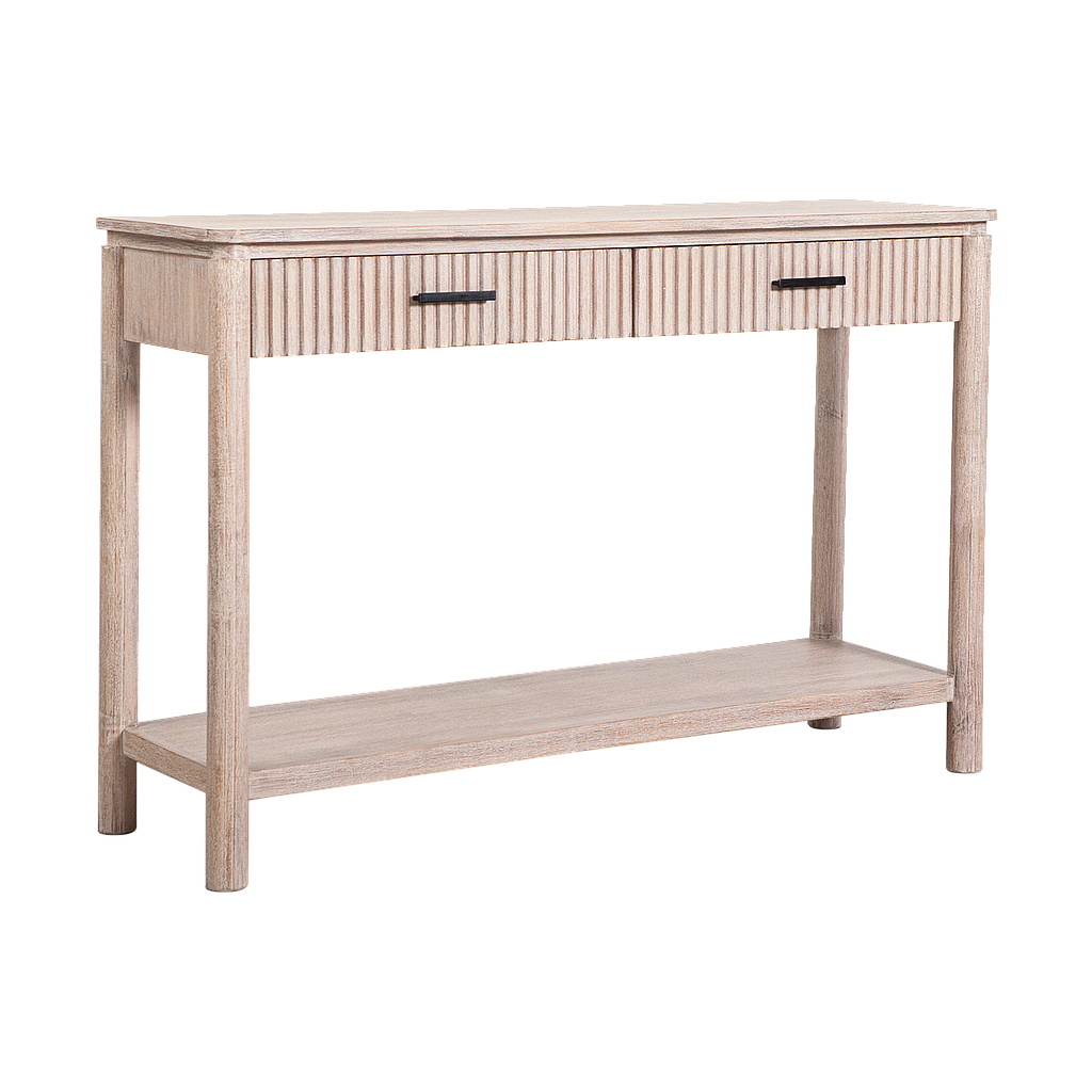 LEEDEN - Console table L120 - Whitened acacia