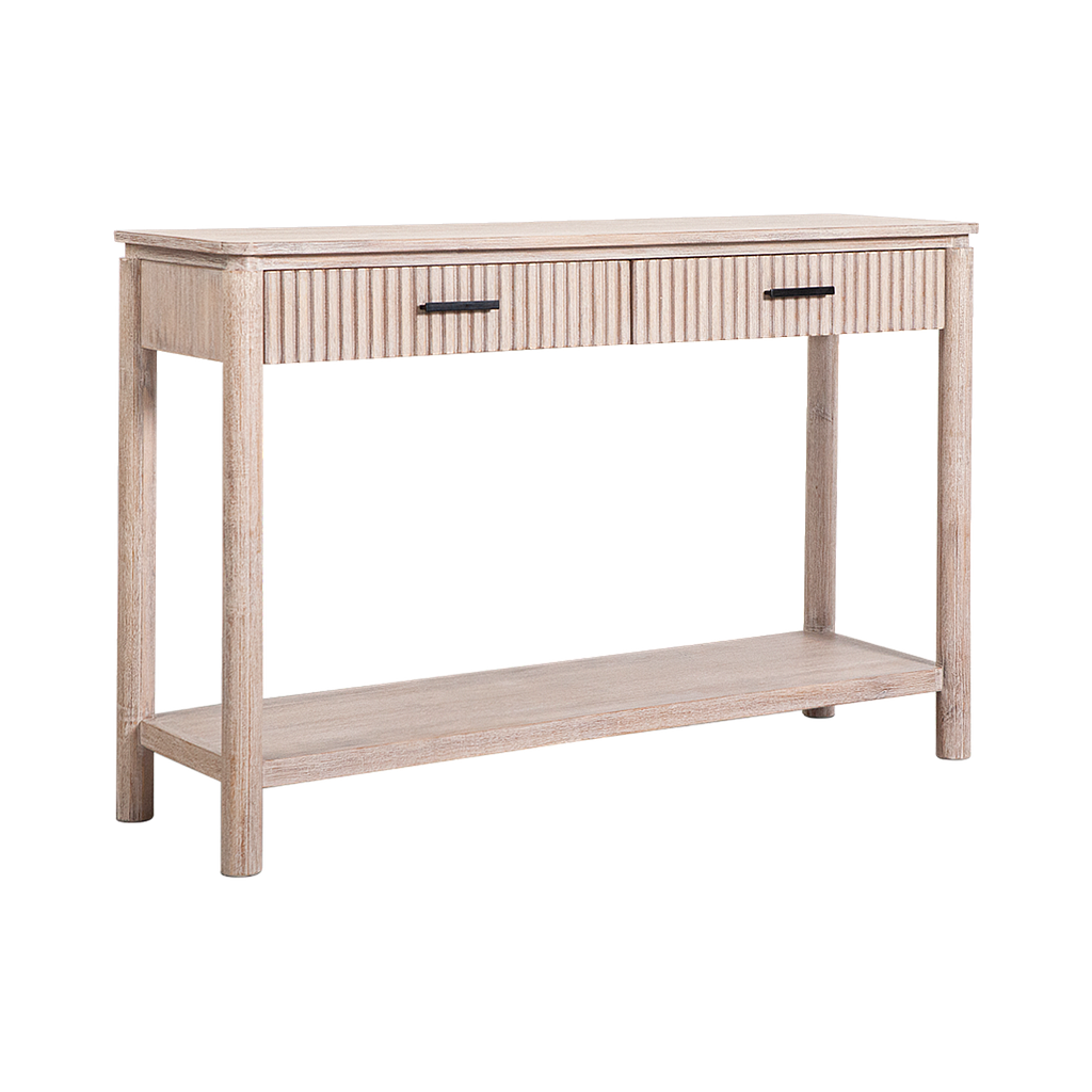 LEEDEN - Console table L120 - Whitened acacia