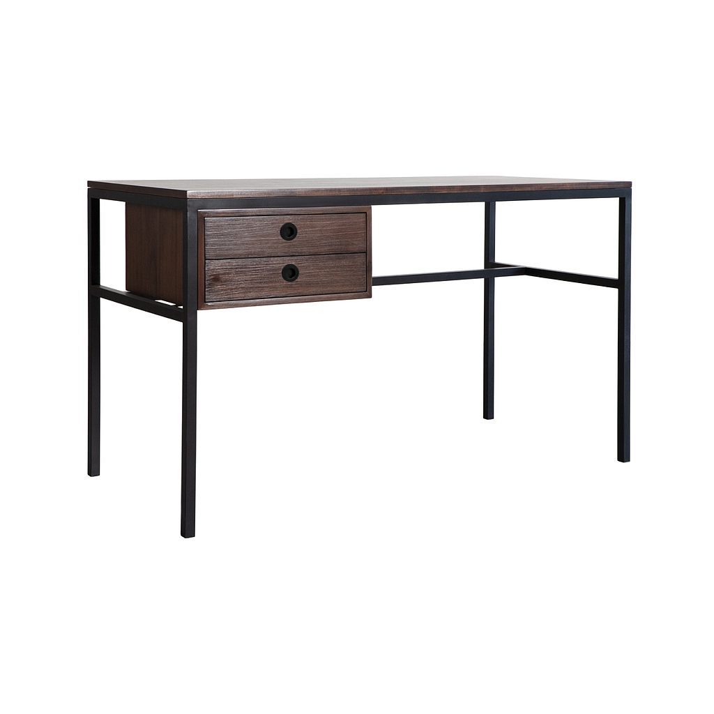 JOHNSON - Desk L130 x W60 - Matt black and Mokka