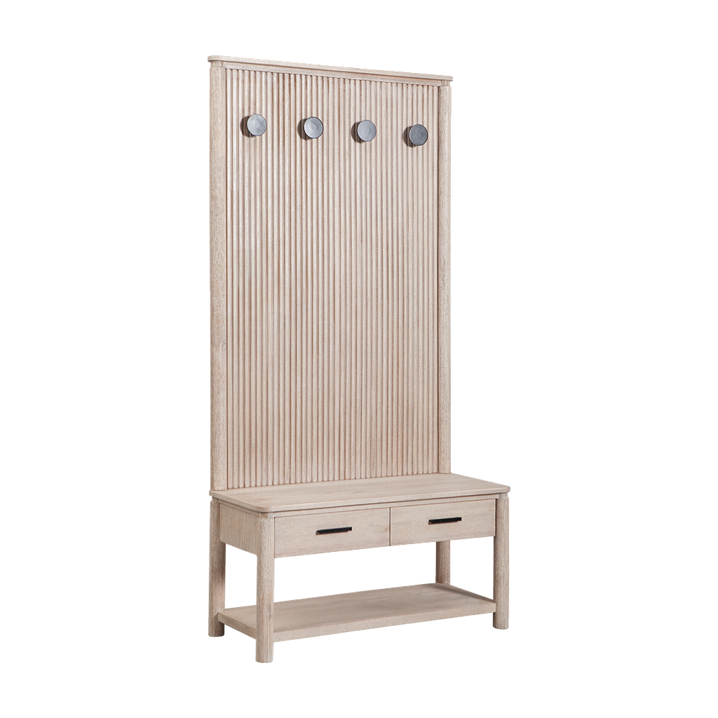 LEEDEN - Hall tree L90 x H181 - Whitened acacia