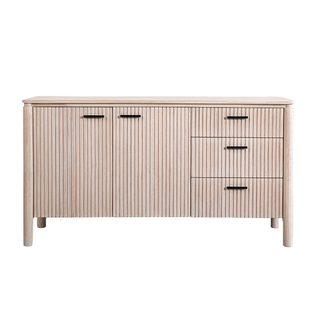 LEEDEN - Sideboard L145 - Whitened acacia