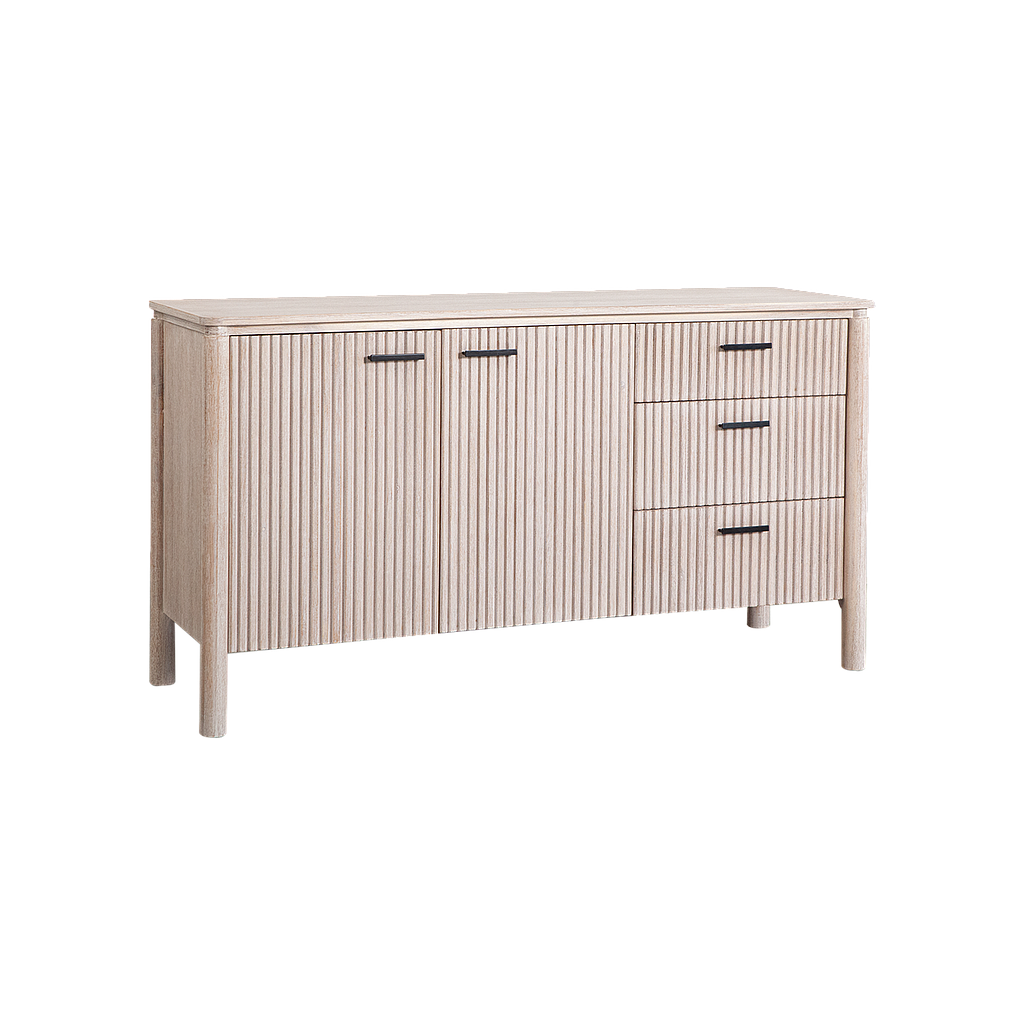 LEEDEN - Sideboard L145 - Whitened acacia