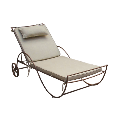 PENIN - Sun lounger L215 - Burnish metal and Cream cushions