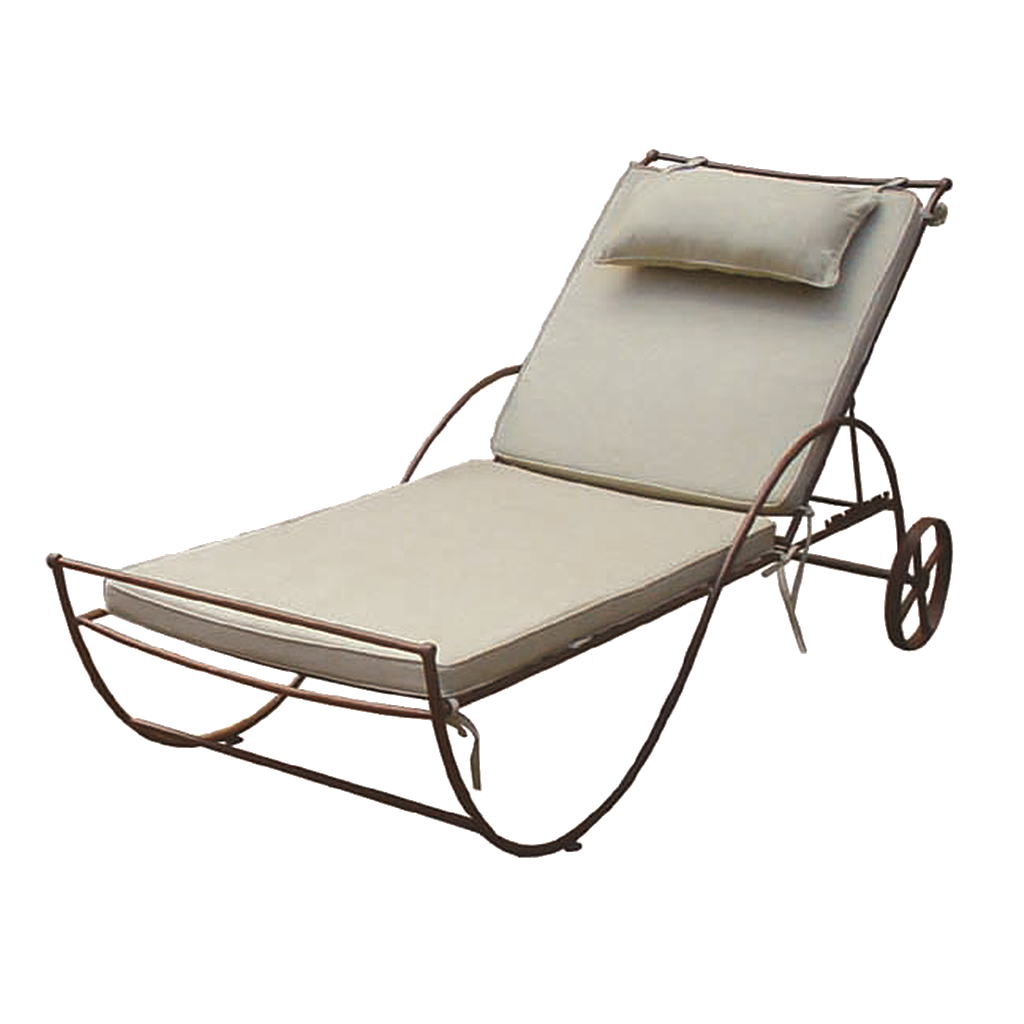 PENIN - Sun lounger L215 - Burnish metal and Cream cushions