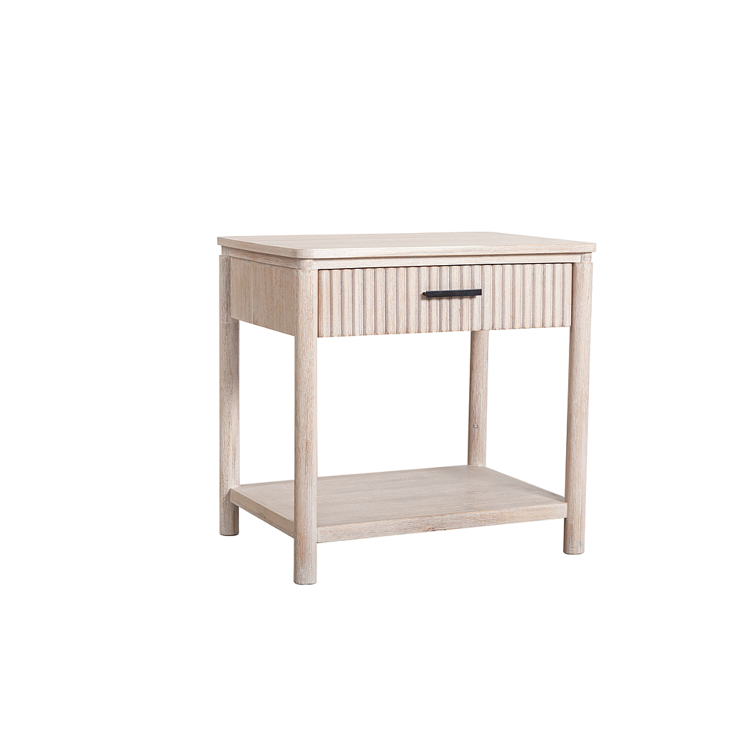 LEEDEN - Side table L60 x H60 - Whitened acacia