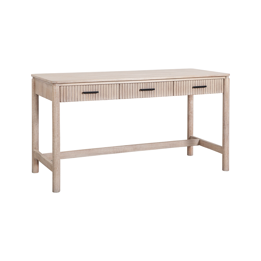 LEEDEN - Desk L140 x W60 - Whitened acacia
