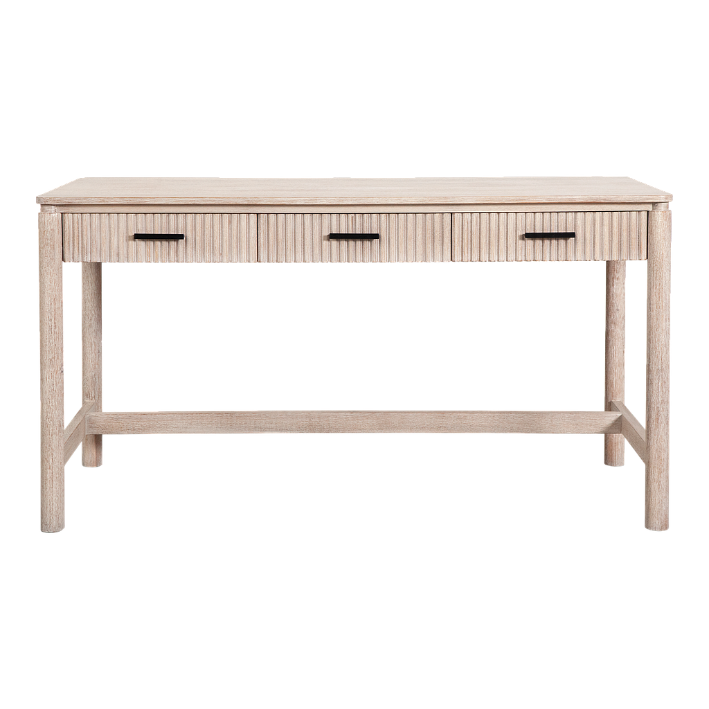 LEEDEN - Desk L140 x W60 - Whitened acacia