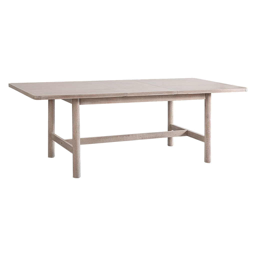 LEEDEN - Extendable dining table L160/210 x W100 - Whitened acacia