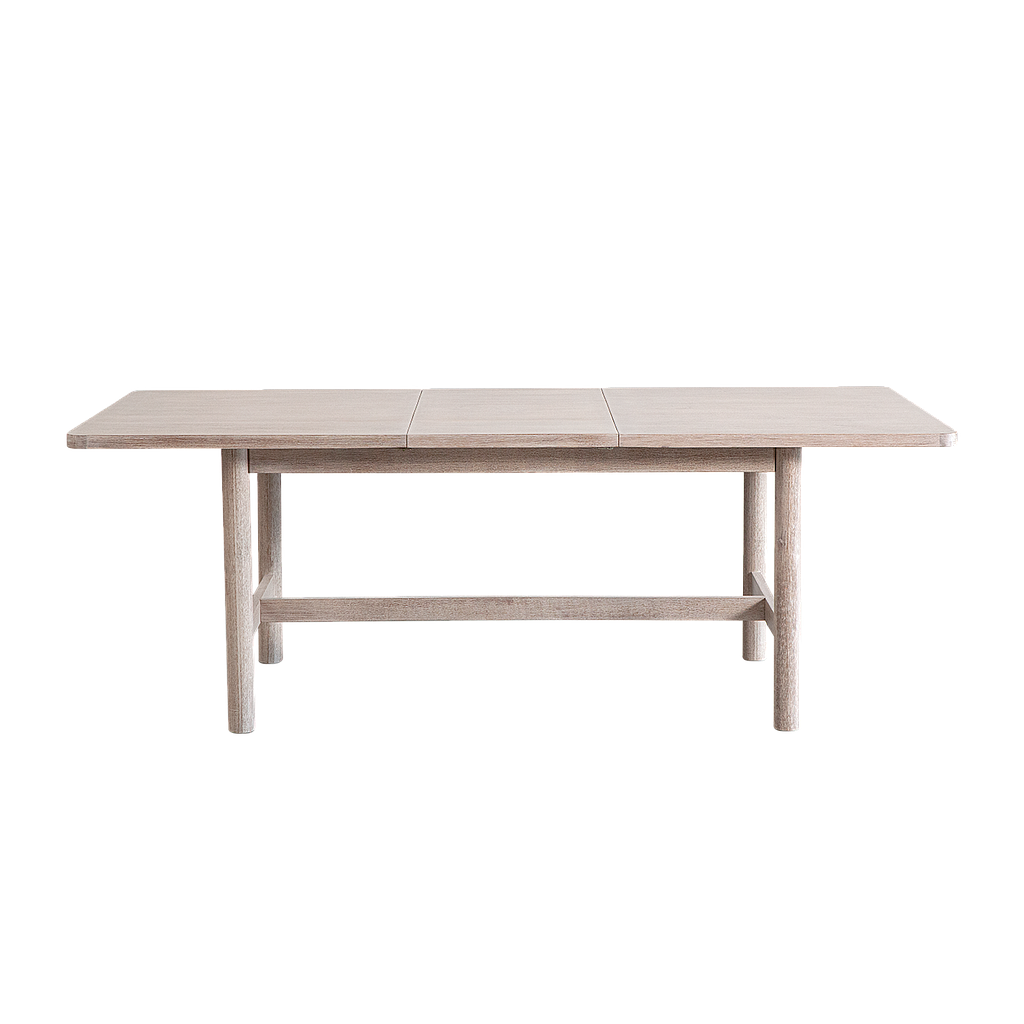 LEEDEN - Extendable dining table L160/210 x W100 - Whitened acacia