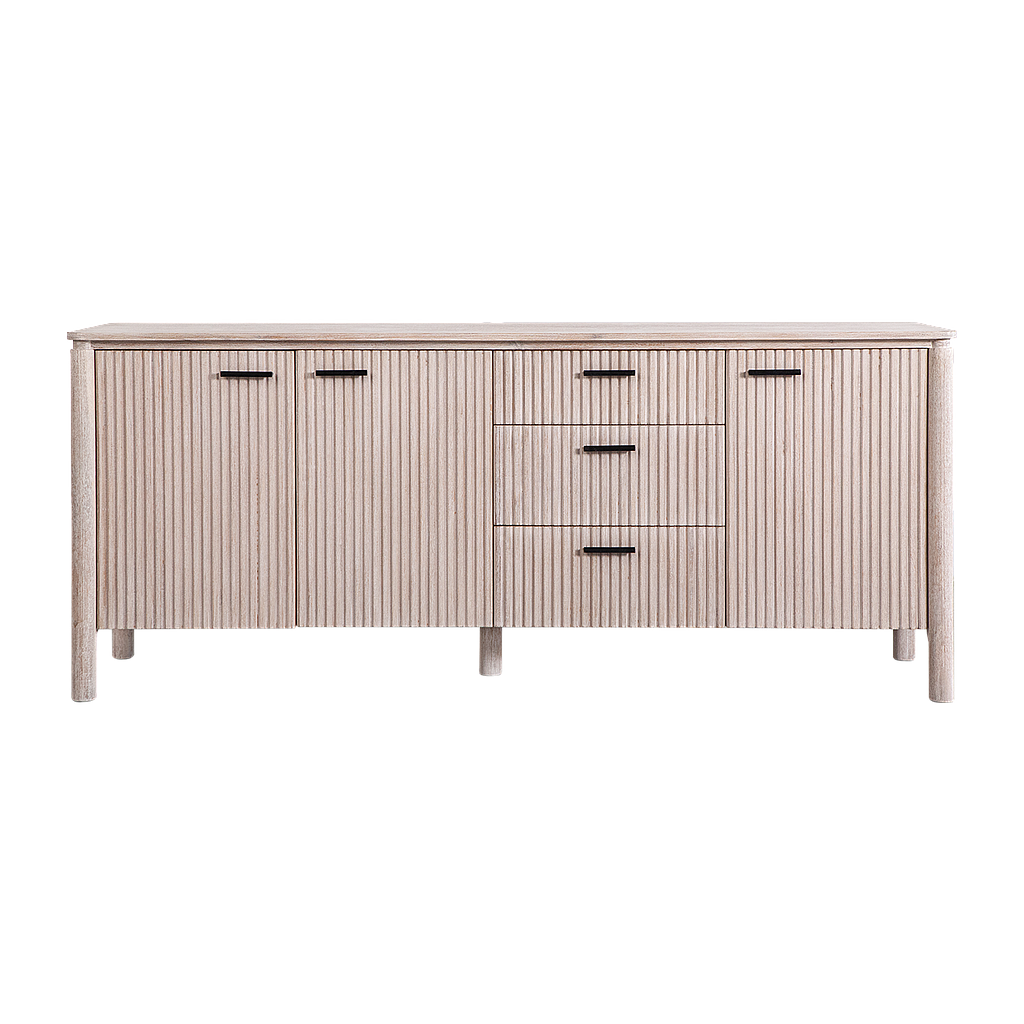 LEEDEN - Sideboard L187 - Whitened acacia