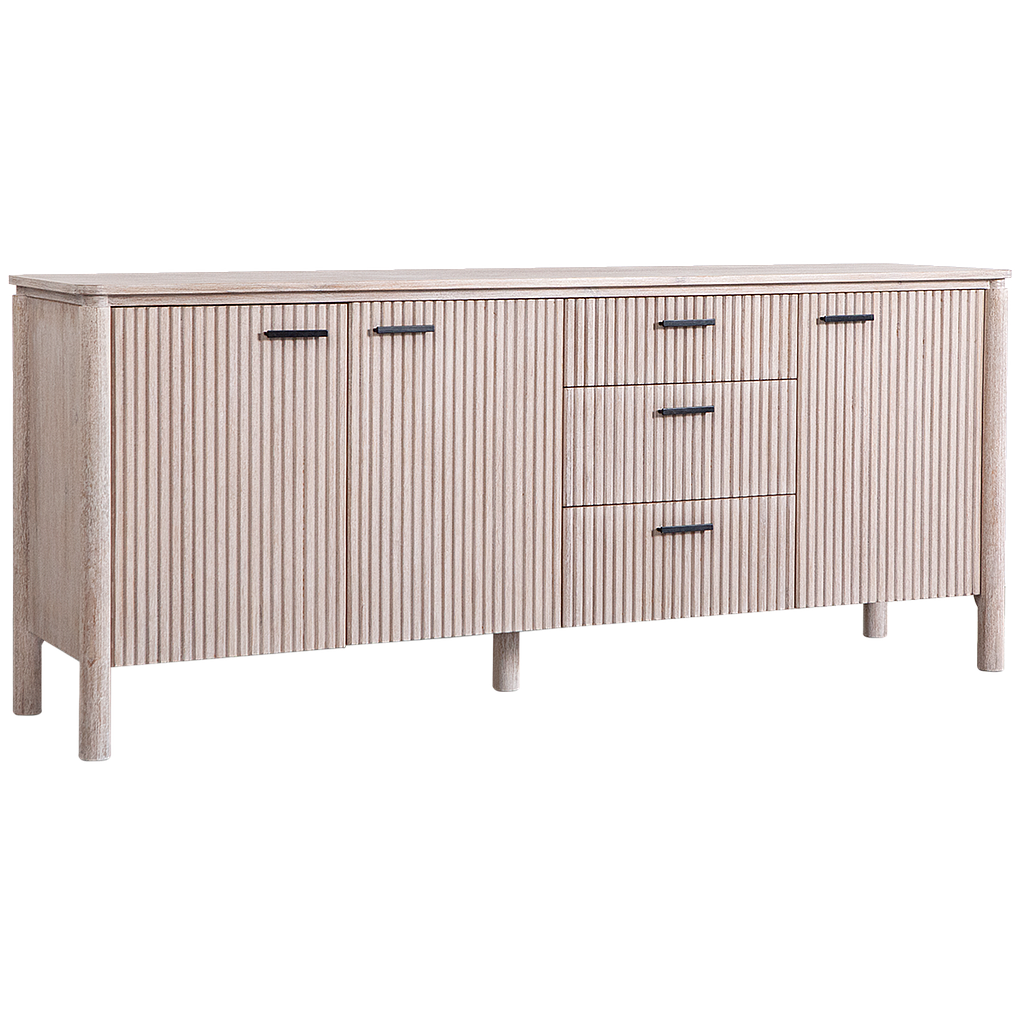 LEEDEN - Sideboard L187 - Whitened acacia