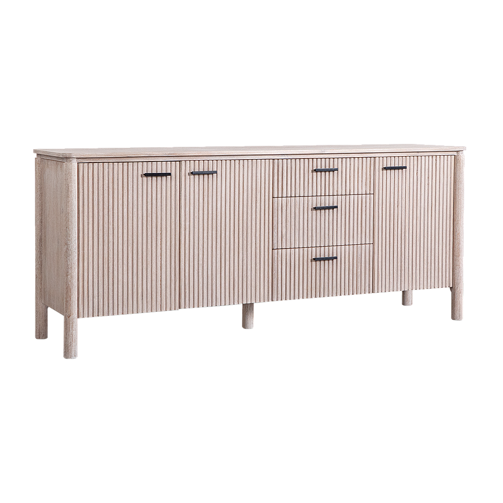 LEEDEN - Sideboard L187 - Whitened acacia