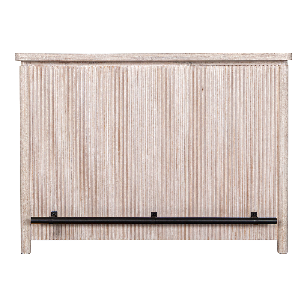 LEEDEN - Bar counter L140 x H105 - Whitened acacia and Matt black