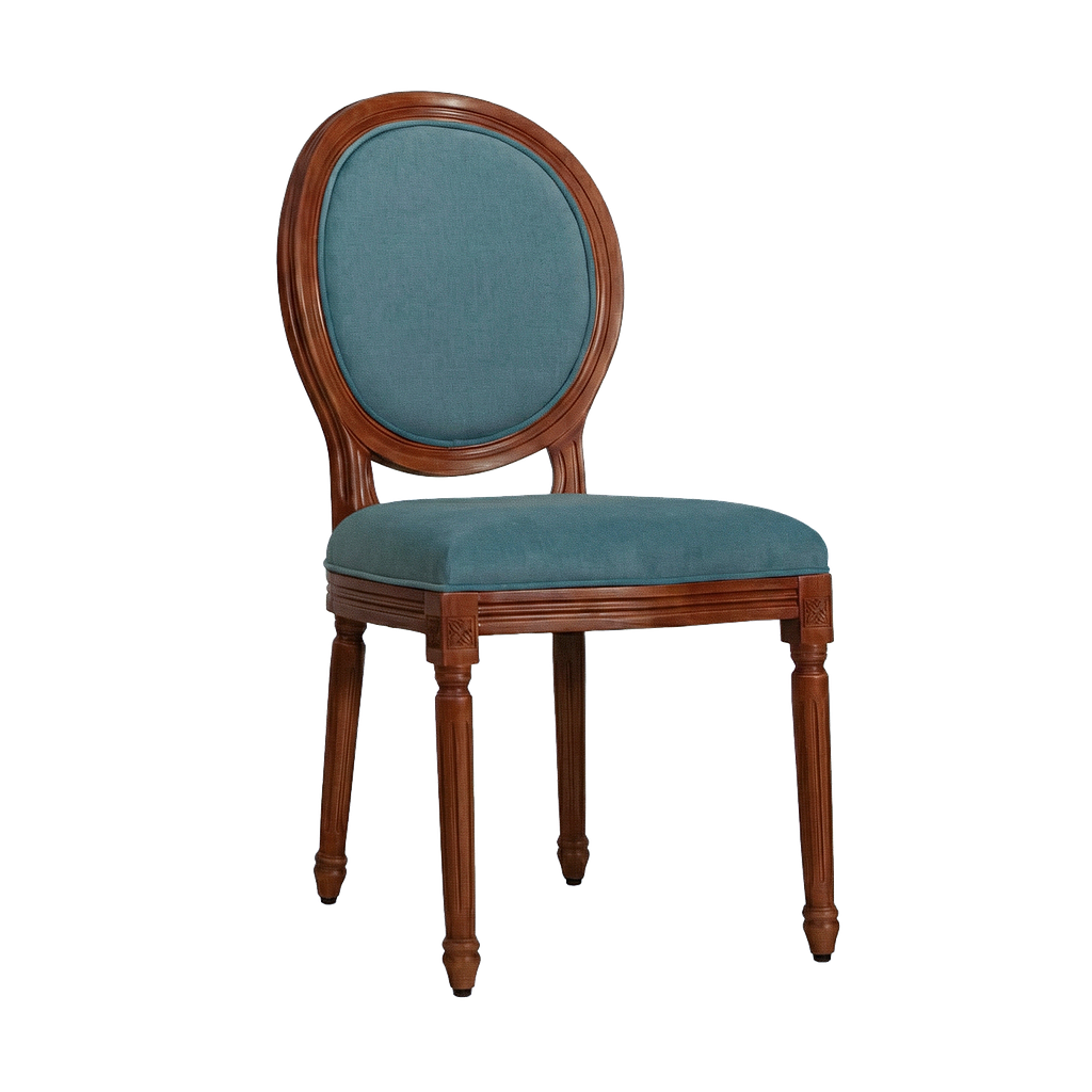ORLEANS - Dining chair - Washed antic and Light blue cover