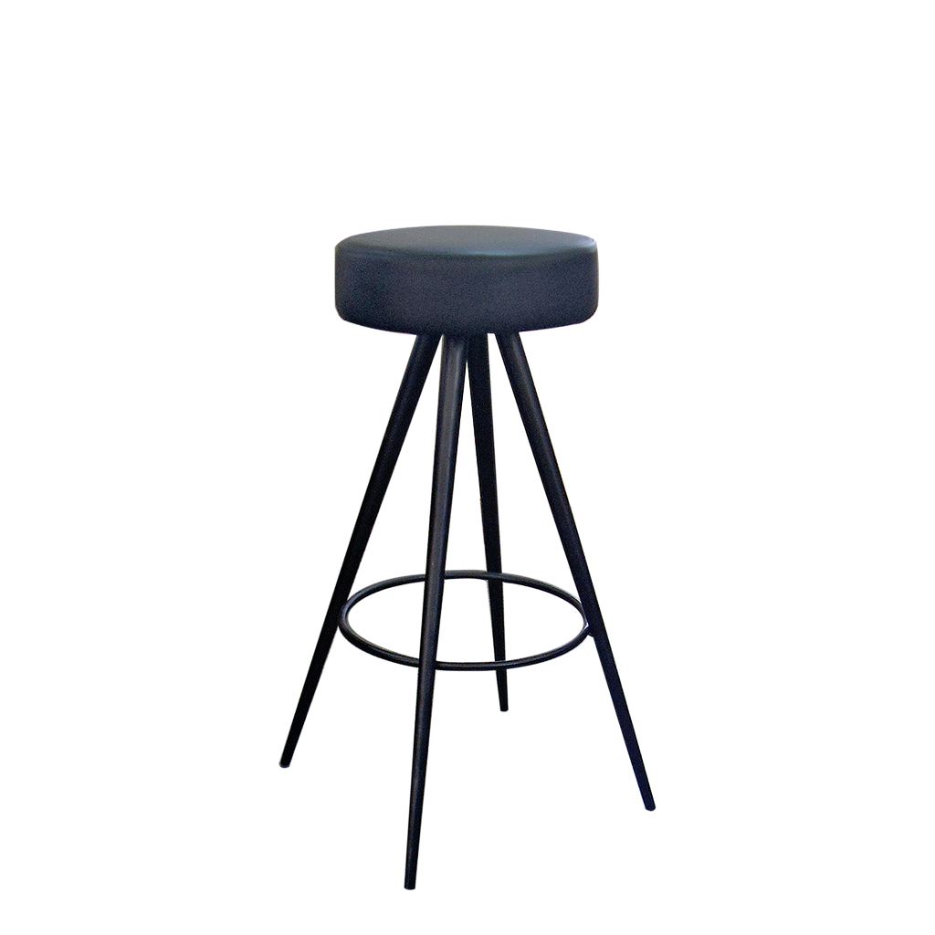 JORDAN - Bar stool H80 - Matt black and Black seat cover