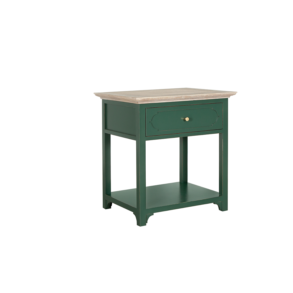 MARIGNY - Side table L60 x W50 - Brocante kaki and Whitened acacia