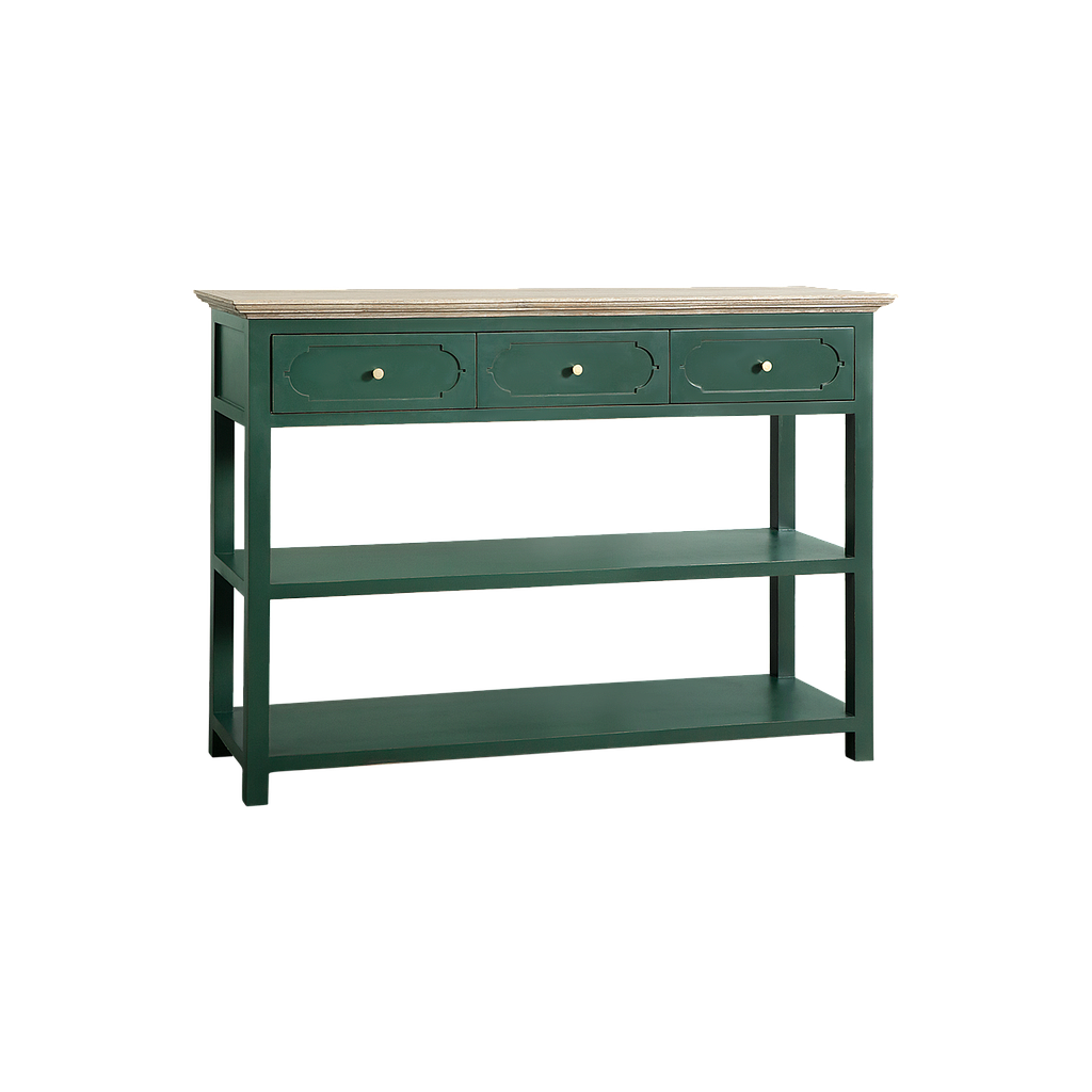 MARIGNY - Console table L130 x W40 - Brocante kaki and Whitened acacia