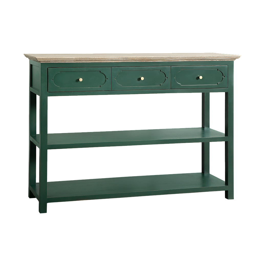 MARIGNY - Console table L130 x W40 - Brocante kaki and Whitened acacia