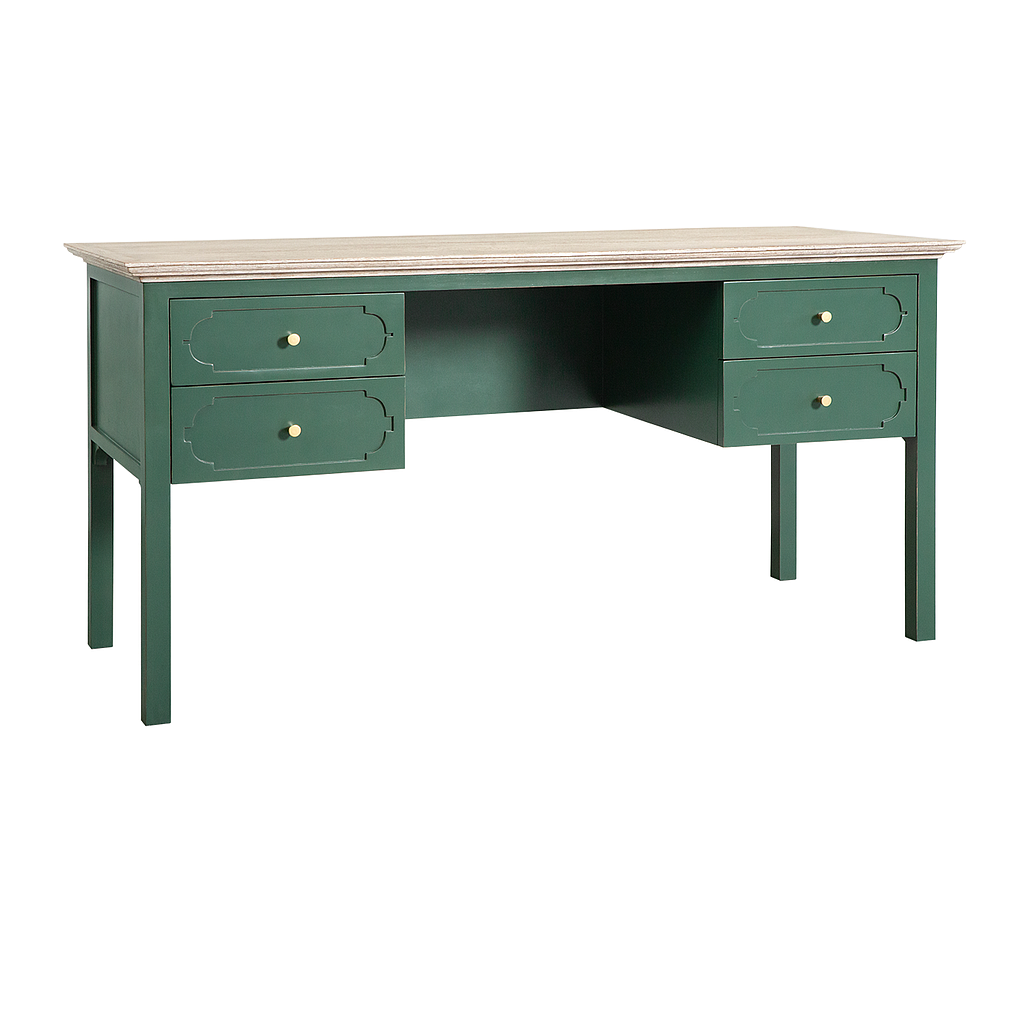 MARIGNY - Desk L150 x W60 - Brocante kaki and Whitened acacia