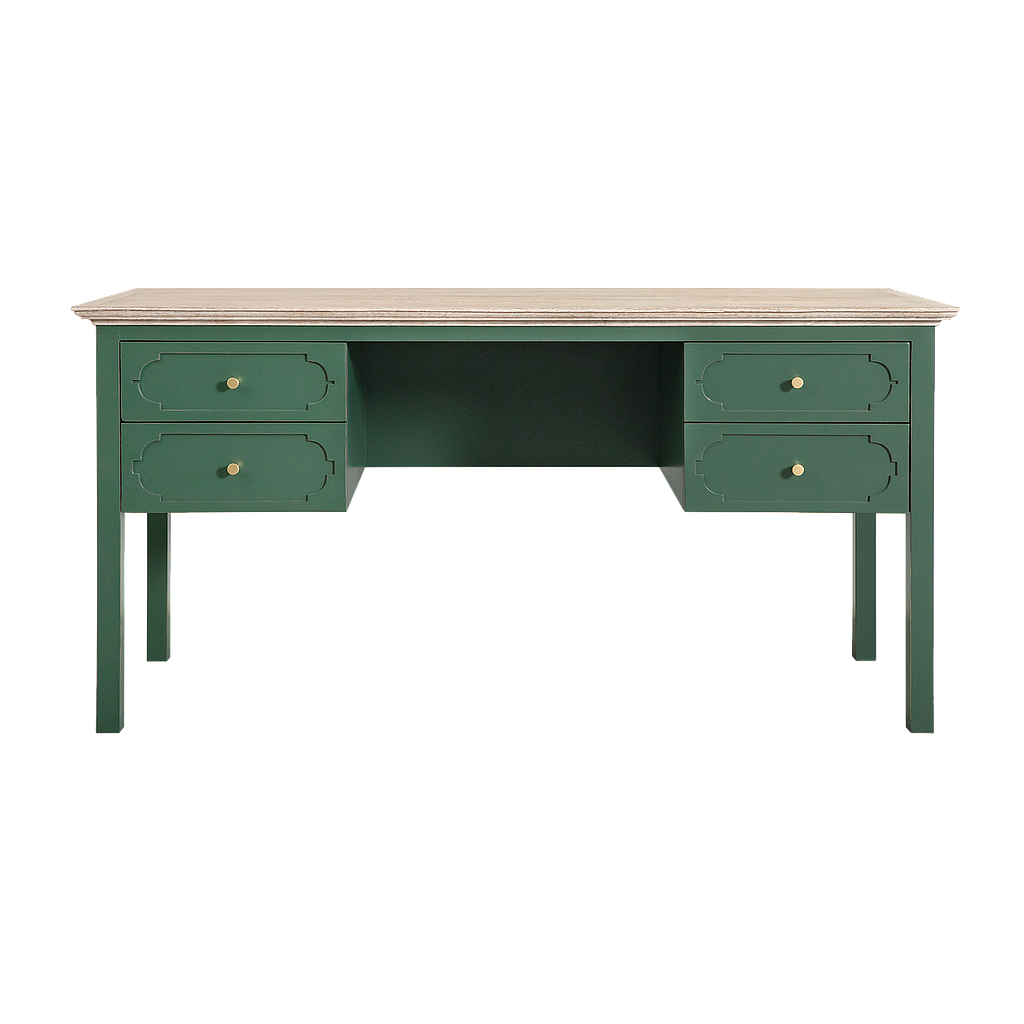 MARIGNY - Desk L150 x W60 - Brocante kaki and Whitened acacia