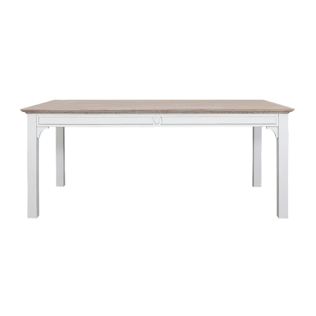 MARIGNY - Dining table L180 x W100 - Brocante white and Whitened acacia