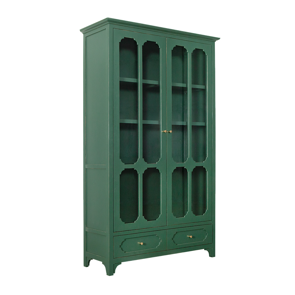 MARIGNY - Display cabinet L120 x H200 - Brocante kaki