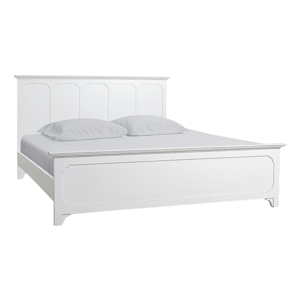 MARIGNY - Queen size bed (Mattress 160x200) - Brocante white