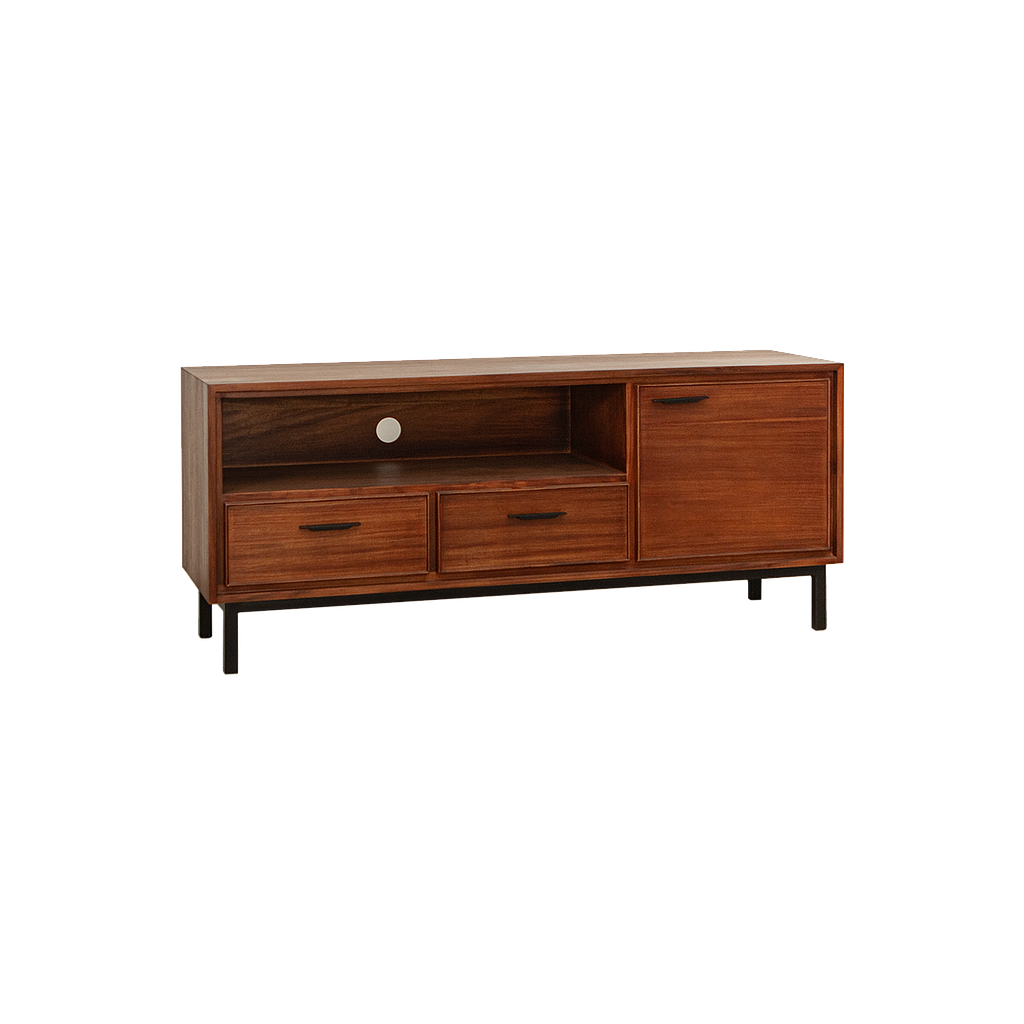 DANN - TV stand L130 - Washed antic and Matt black