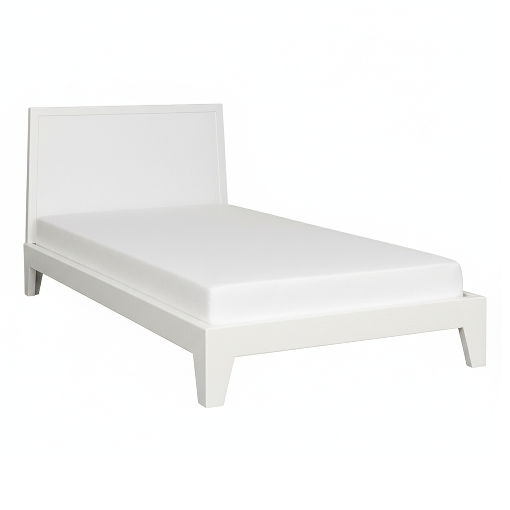 KELSEY - Single size bed (Mattress 100x200) - White