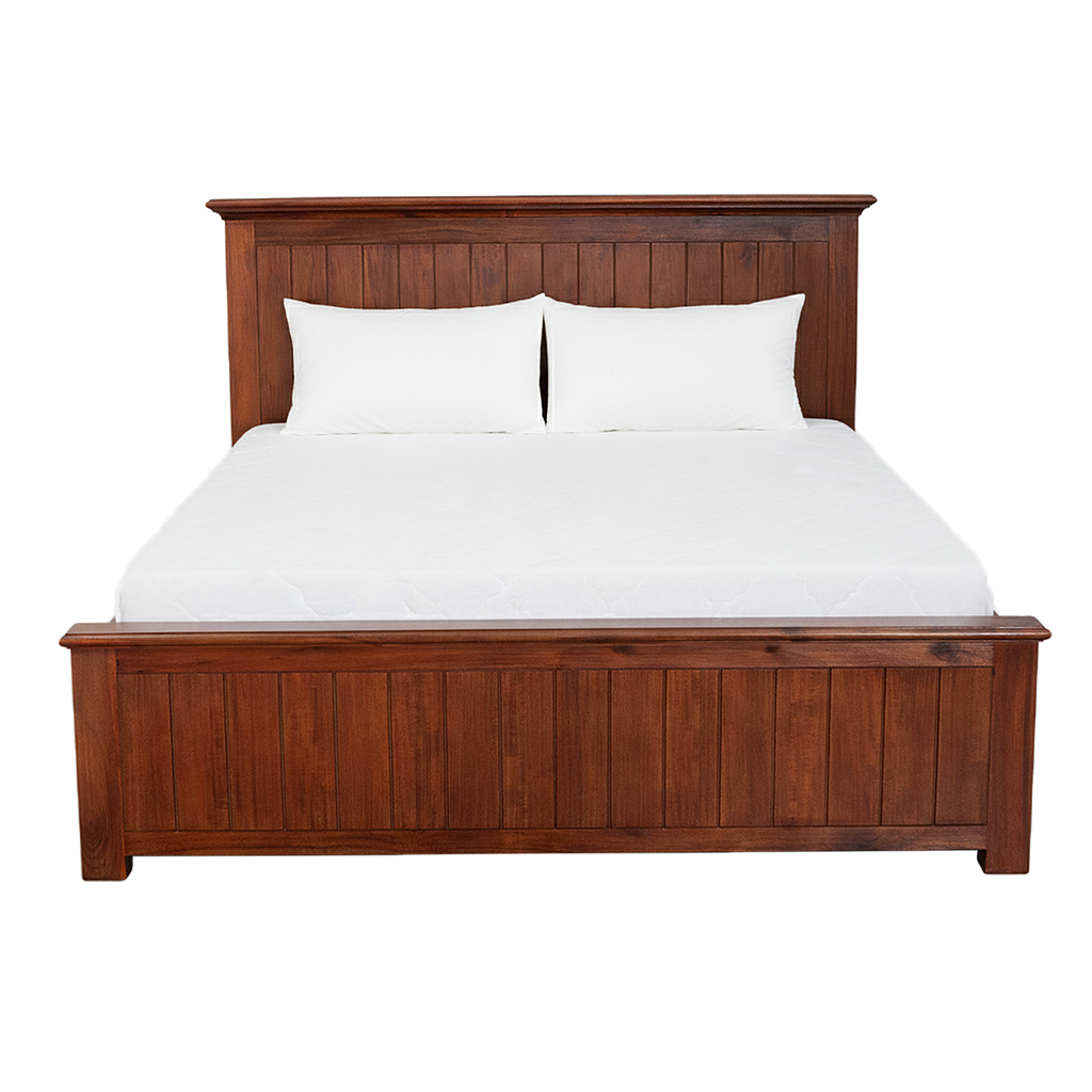 NEIL - Double size Bed / 4-drawers (Mattress 140x200) - Washed antic