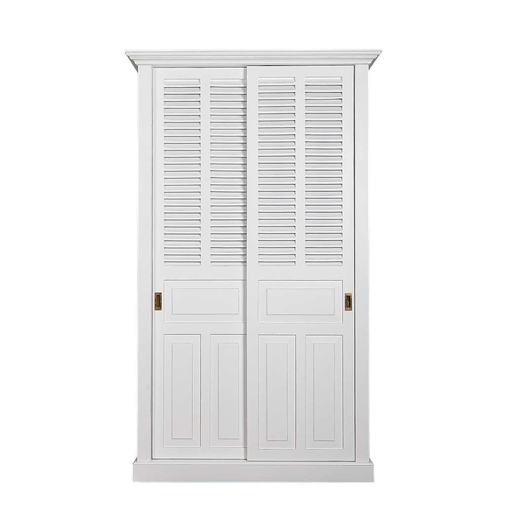 MERRYL - Wardrobe L120 x H200 / Slidding doors - Brocante white