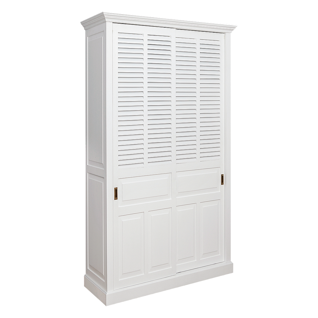 MERRYL - Wardrobe L120 x H200 / Slidding doors - Brocante white