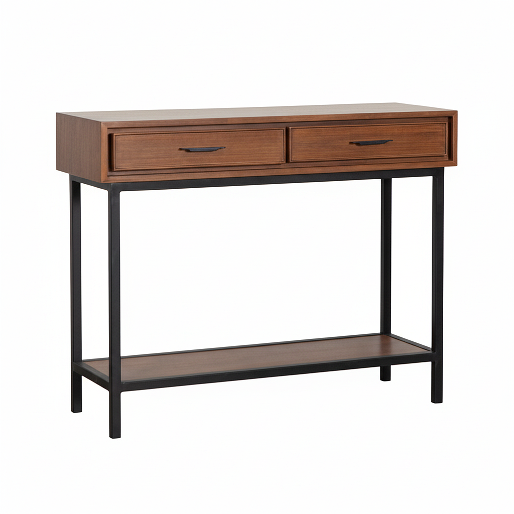 DANN - Console table L100 - Washed antic and Matt black