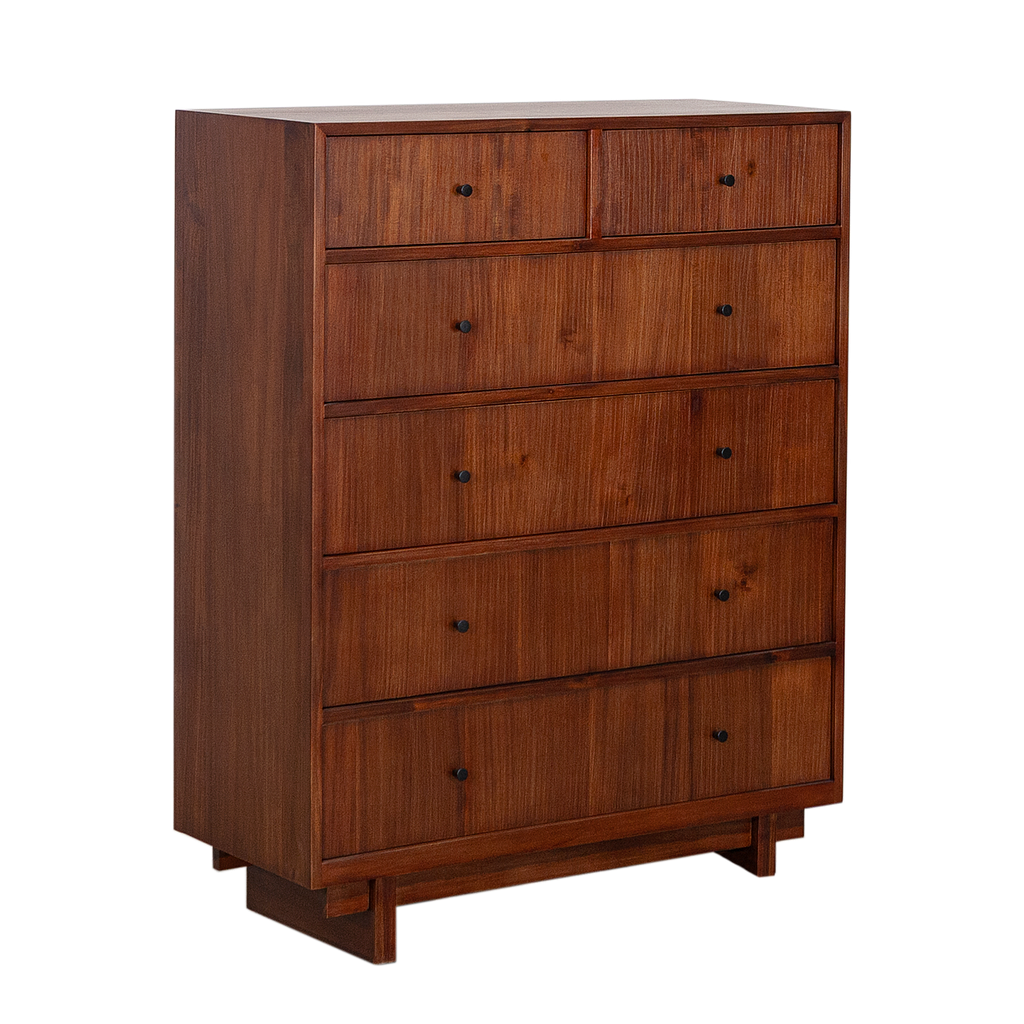 QUADRAE - 6-drawer chest L100 x H130 - Washed antic