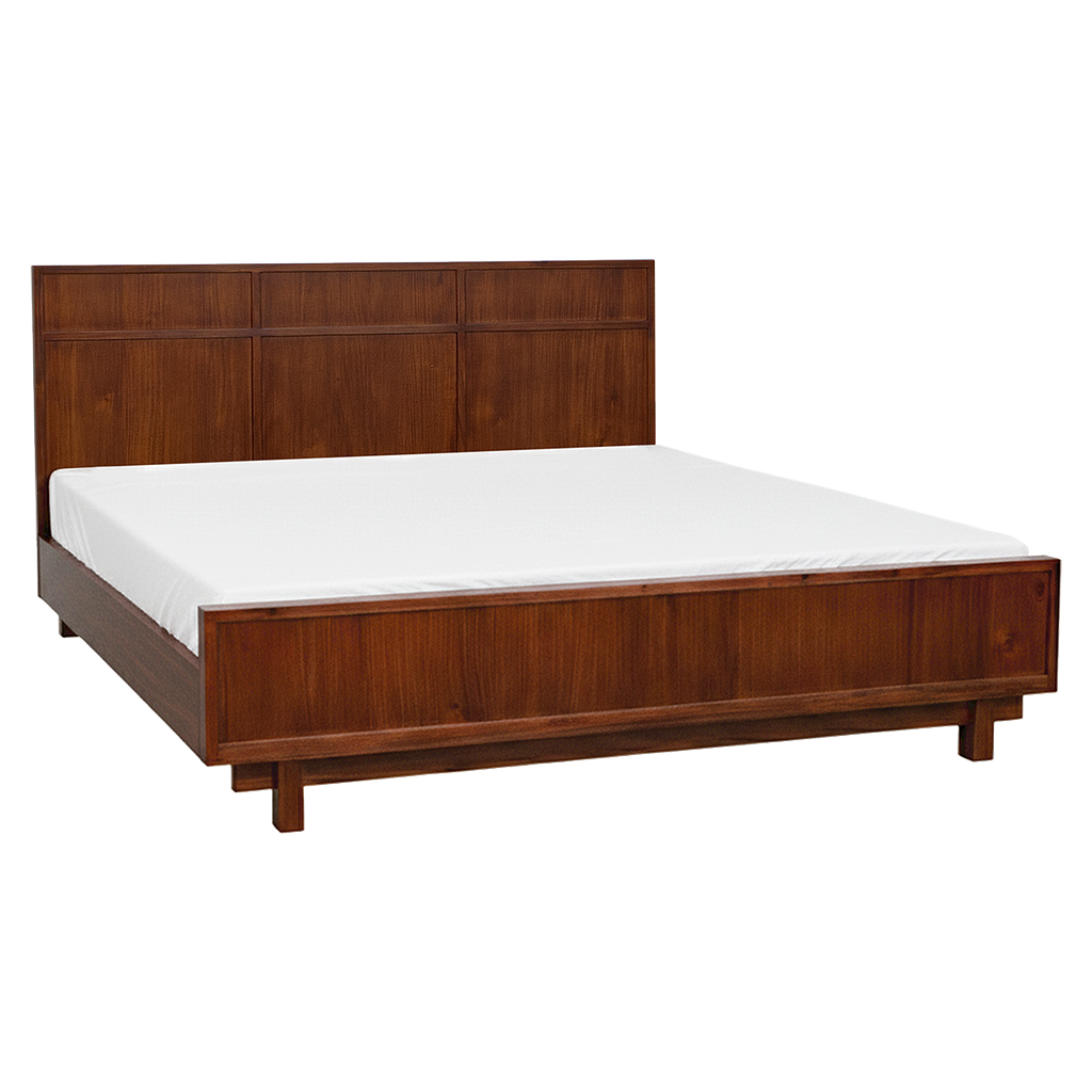 QUADRAE - King size bed (Mattress 180x200) - Washed antic