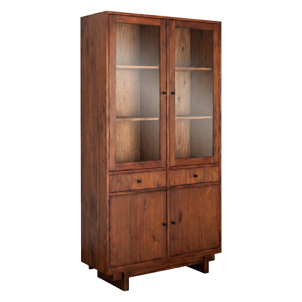 QUADRAE - Display cabinet L95 x H190 - Washed antic