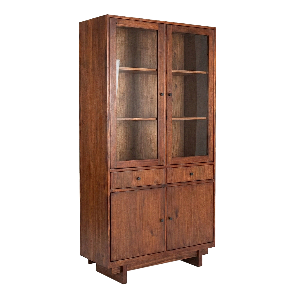 QUADRAE - Display cabinet L95 x H190 - Washed antic