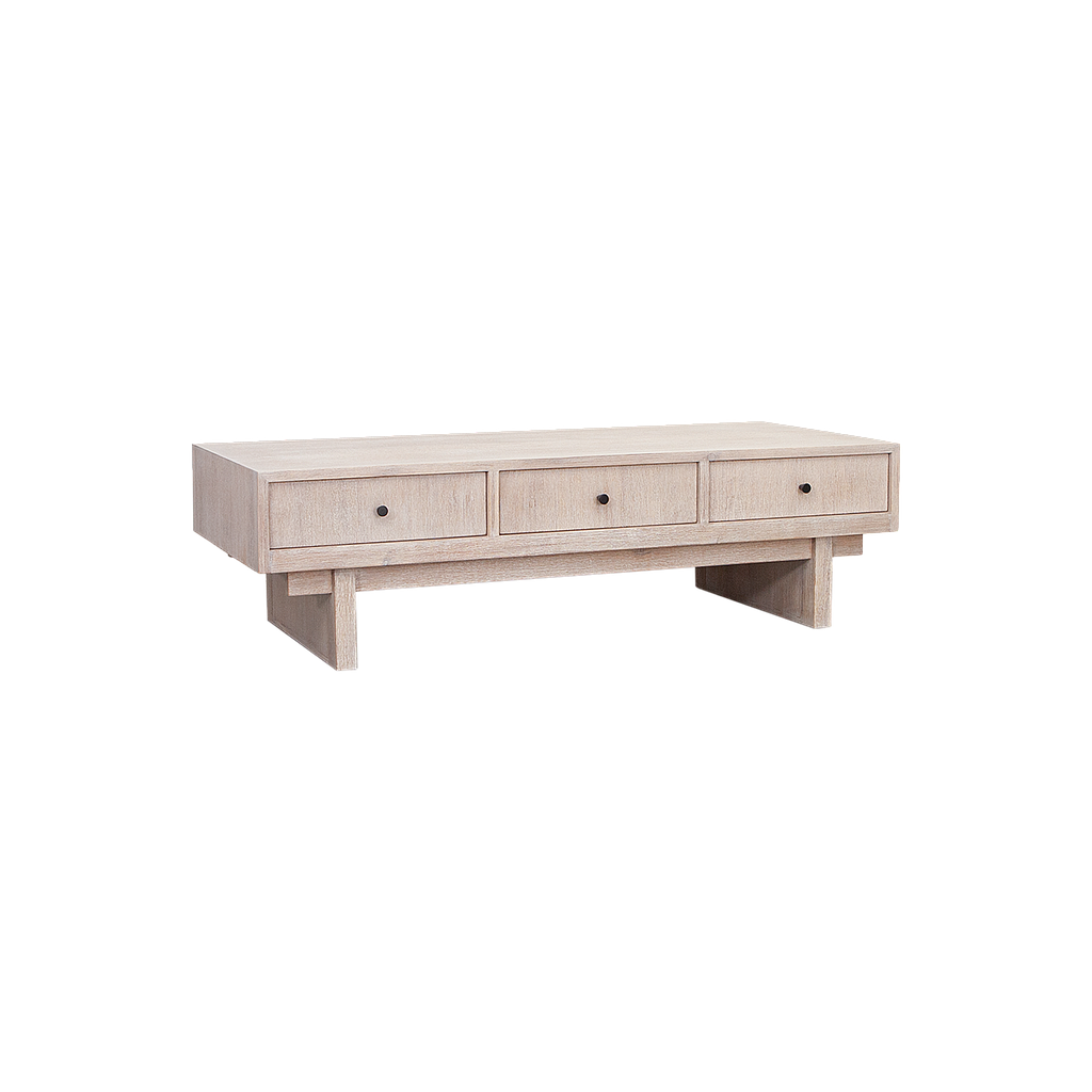 QUADRAE - Coffee tables L130 x W60 - Whitened acacia
