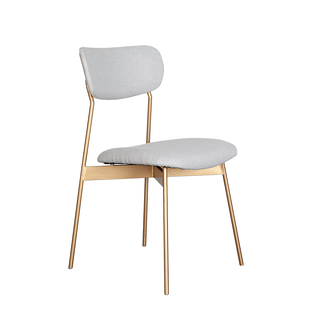QUADRAE - Chair - Gold and Light grey fabric