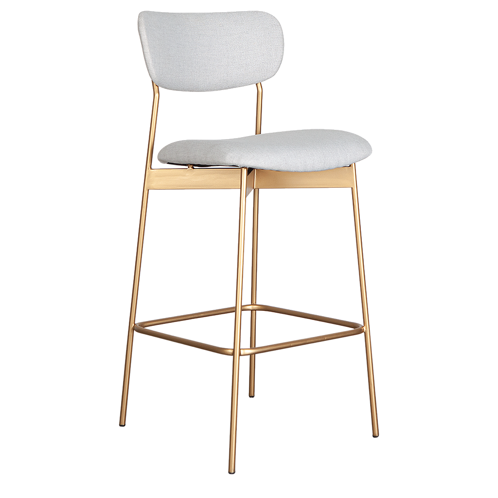 QUADRAE - Bar chair - Gold and Light grey cover