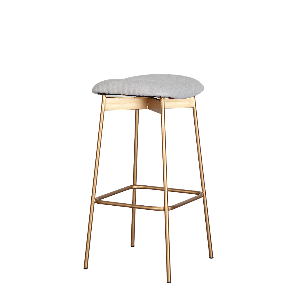 QUADRAE - Bar stool - Gold and Light grey cover