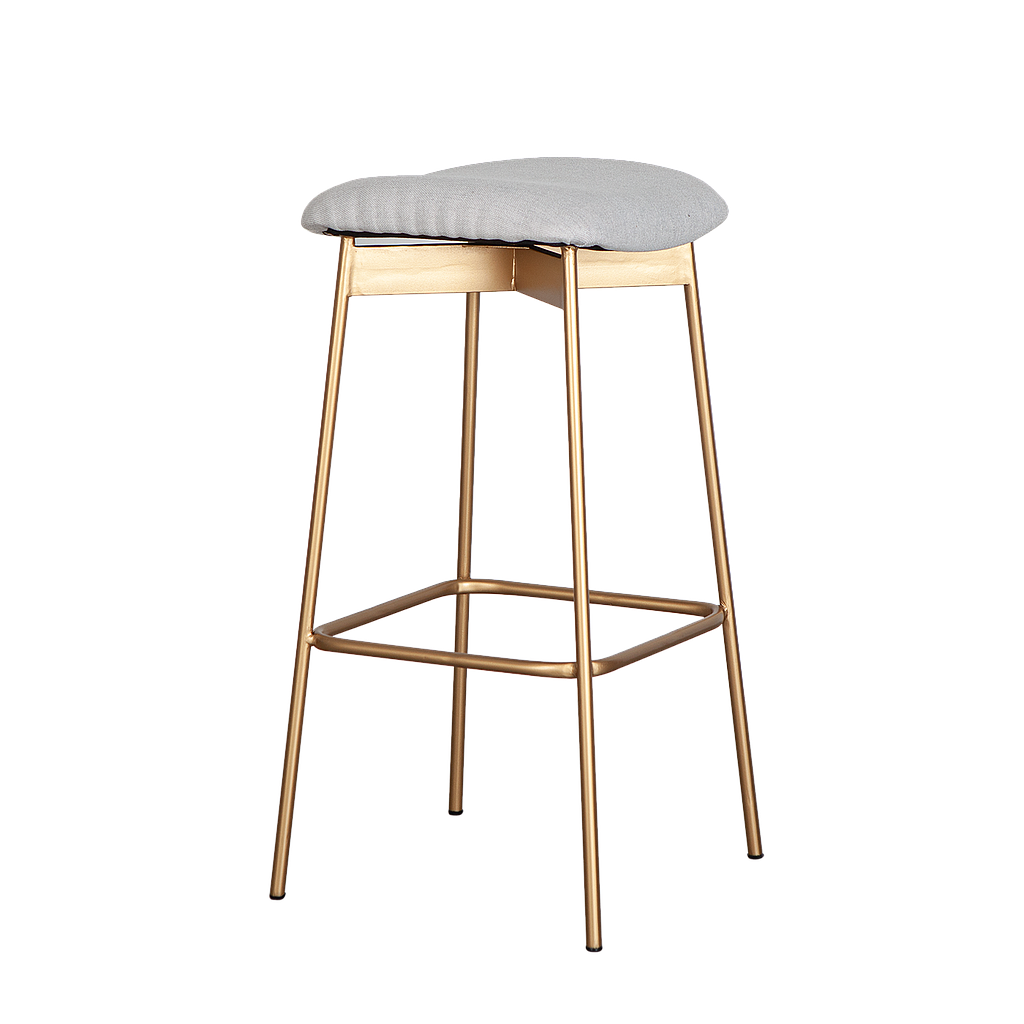 QUADRAE - Bar stool - Gold and Light grey cover