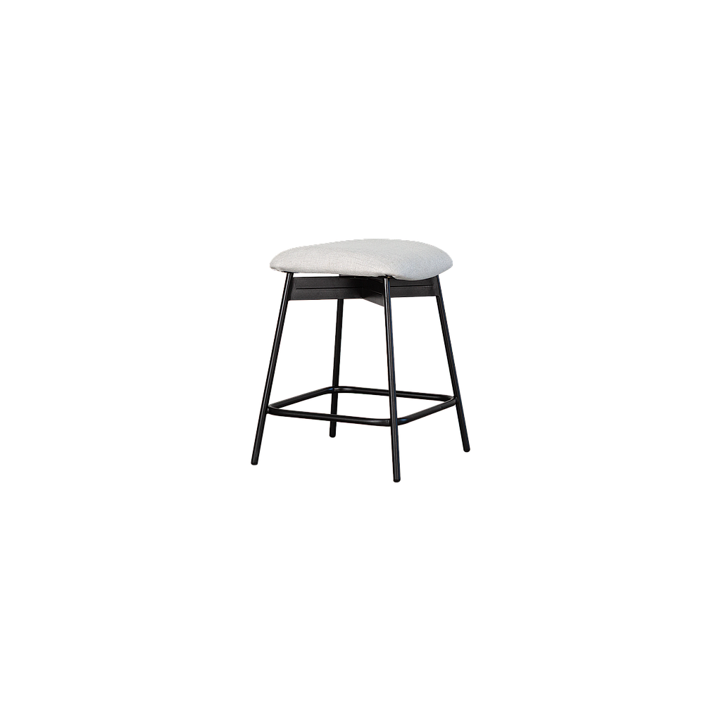 QUADRAE - Stool - Matt black and Light grey cover