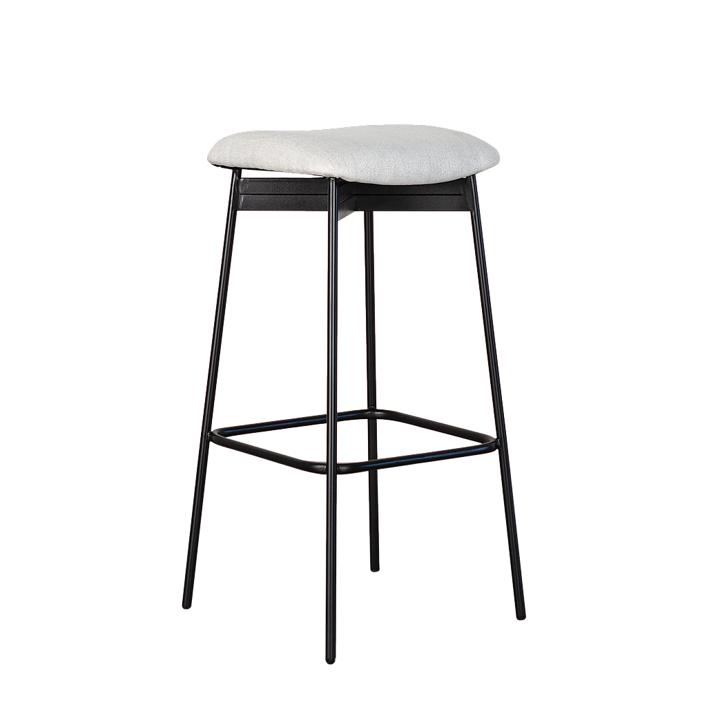 QUADRAE - Bar stool - Matt black and Light grey cover