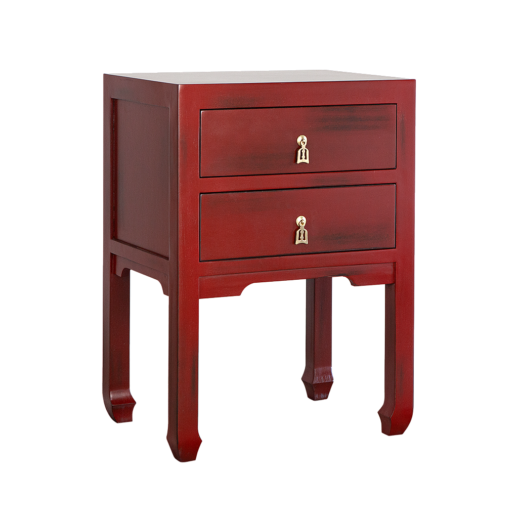 XIAN - Bedside table H65 - Patina chinese red