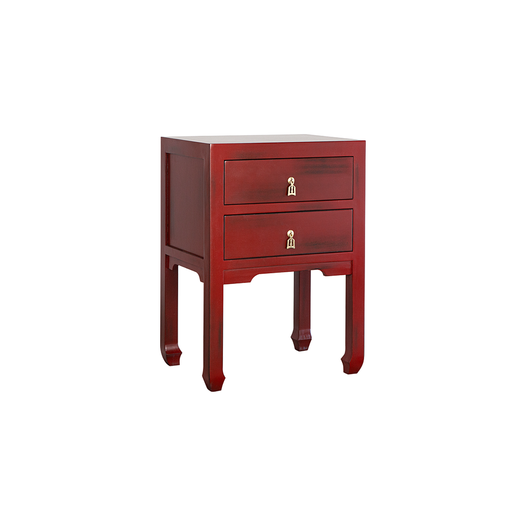 XIAN - Bedside table H65 - Patina chinese red