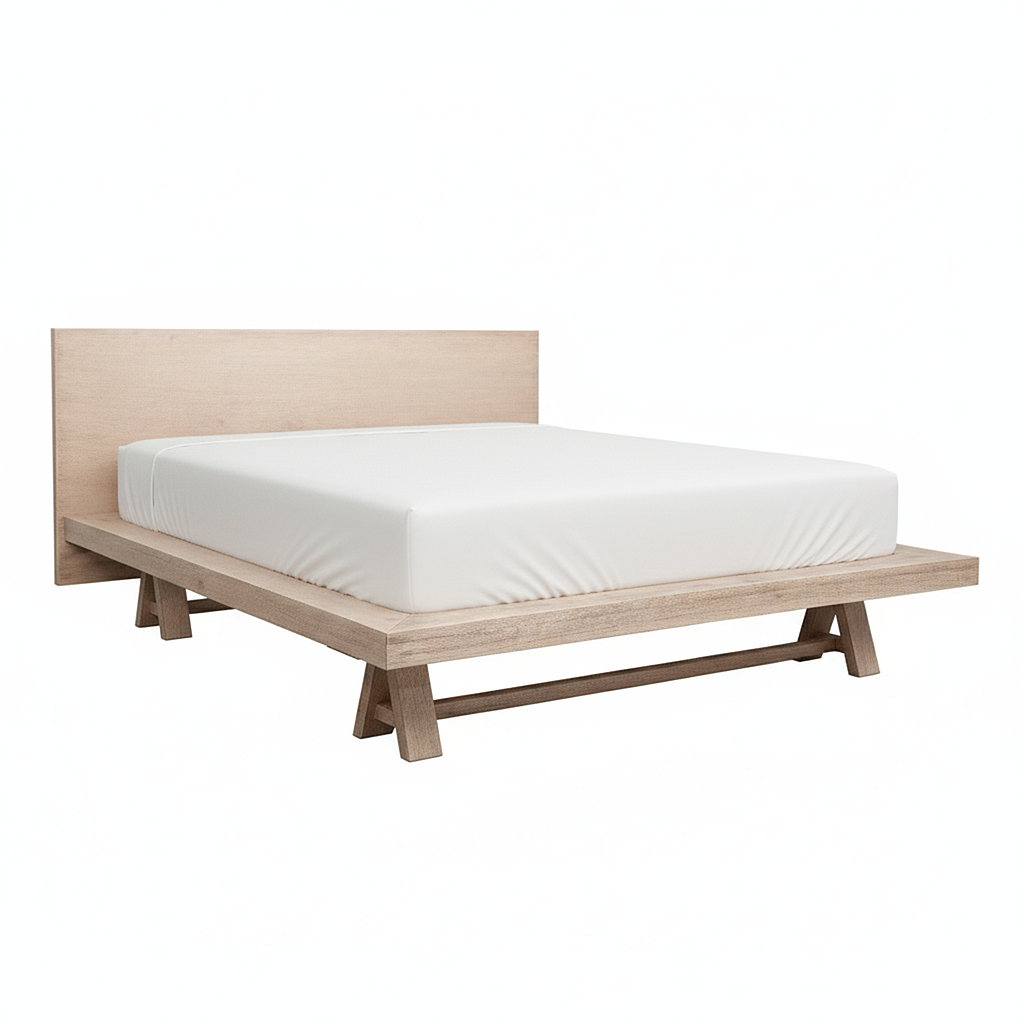 KILGO - Queen size bed (Mattress 160x200) - Toffee